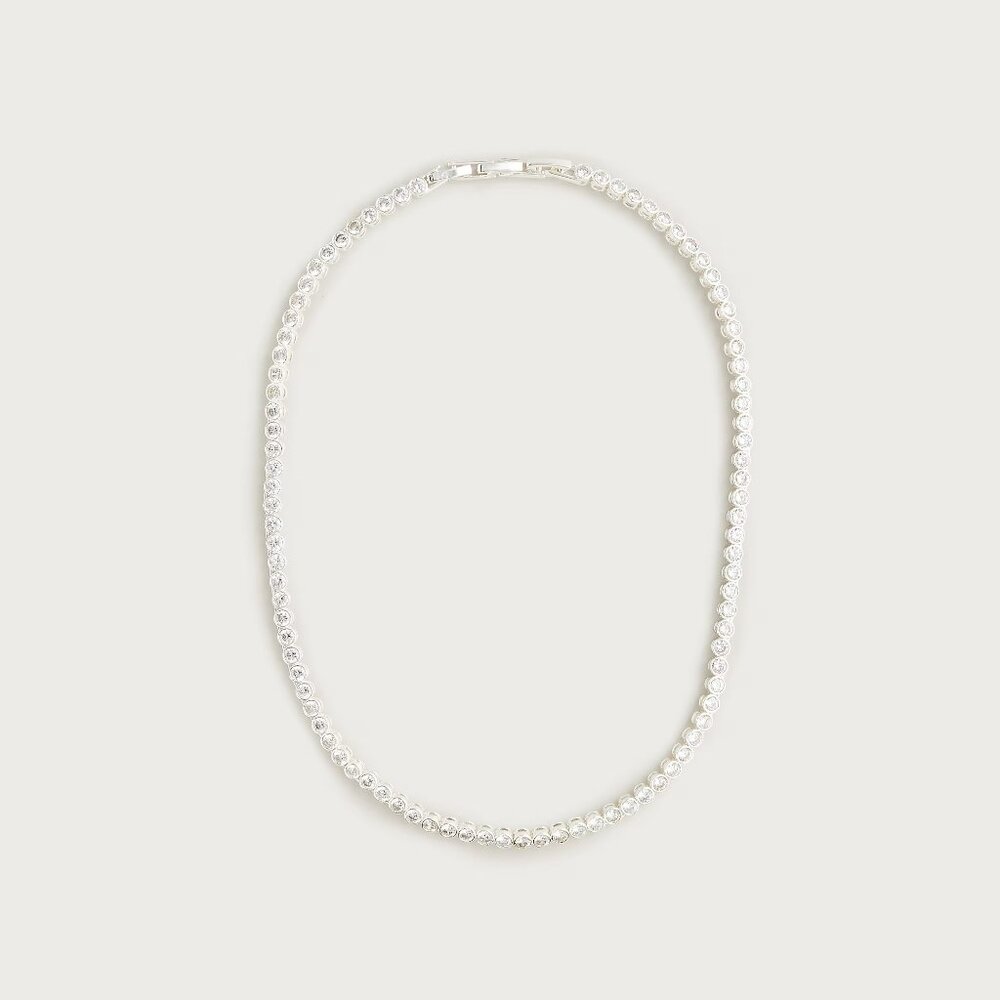 J.Crew Round cubic zirconia bezel-set tennis necklace